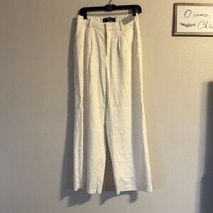 Tailored Linen Wide Leg Pants